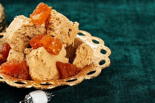 Turkish sweet desserts, halva with dried apricots photo