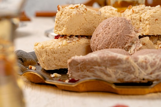 Close up of a turkish dessert halva photo