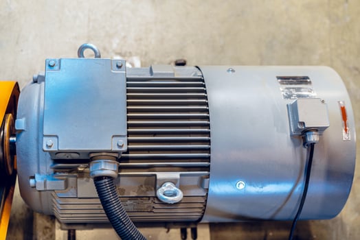 Industrial factory compressor for production line close up photo