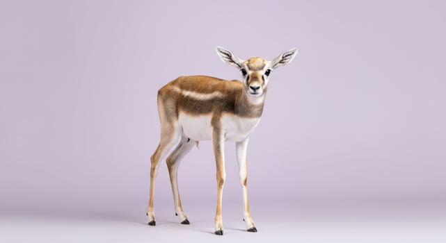 Graceful young antelope against pastel background for wildlife and nature themes photo