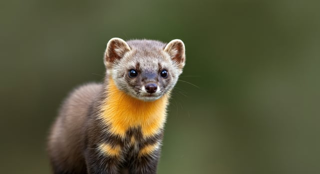Curious pine marten in natural habitat, focusing on wildlife diversity and conservation photo