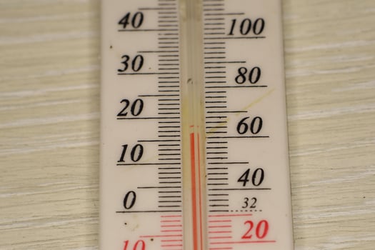 Detailed CloseUp of a Thermometer That Accurately Measures Temperature Readings photo