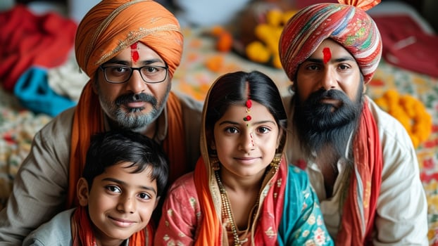 Happy Indian family portrait. photo