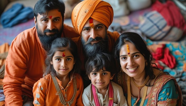 Happy Indian family portrait photo