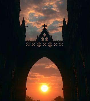 sunset building sky photo