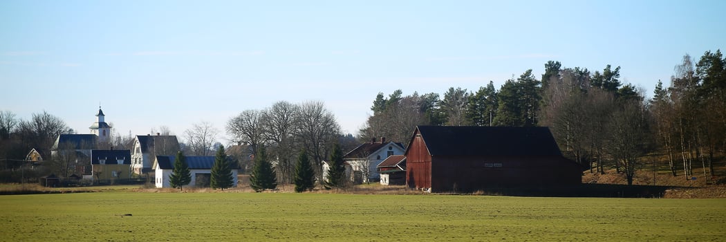 Panoramic shot of rural landscape in Jonkopings lan in Sweden photo