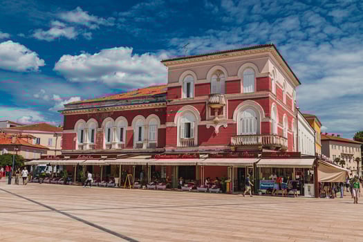 03.07.24 Porec Croatia Town square, promenade near the port in the city photo