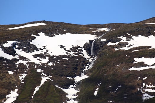 Waterfall at Mount Nuolja in Northern Sweden photo