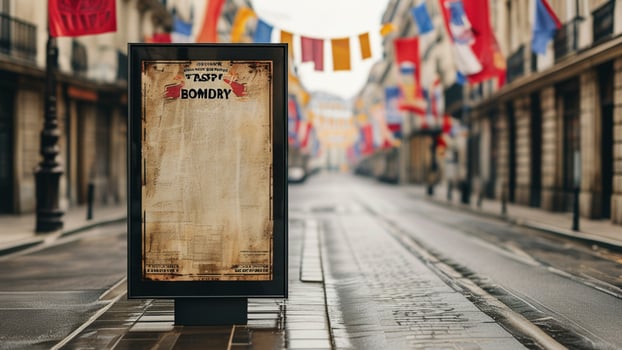 Blank vintage street billboard mockup photo