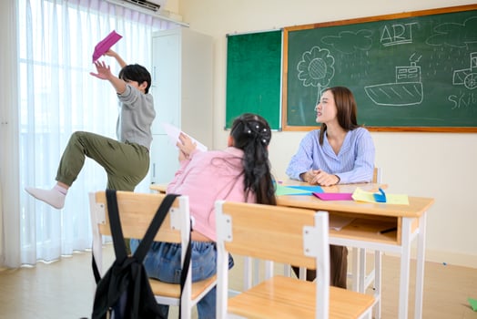 Creativity Class, Teacher and students in the art classroom photo