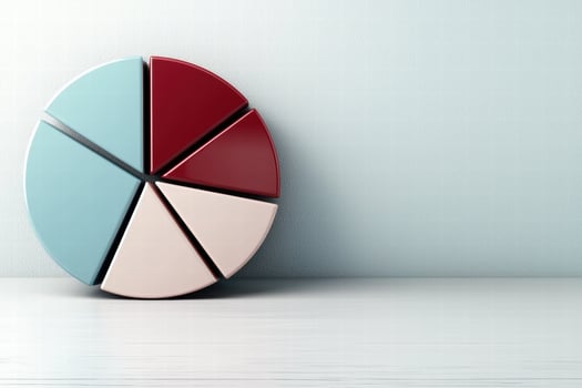 Colorful pie chart on white background photo