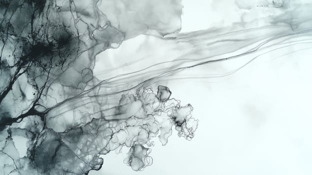 Abstract grayscale ink painting, fluid art. photo
