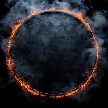 Fiery ring of smoke and flames photo