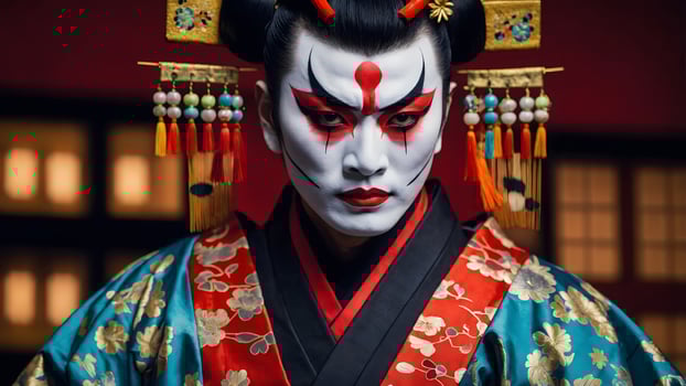 A man in traditional japanese costume photo