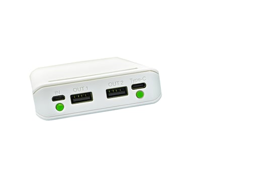 Power bank with green light for charging various gadgets, phones photo