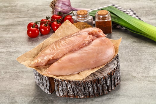 Fresh raw Chicken breast fillet photo