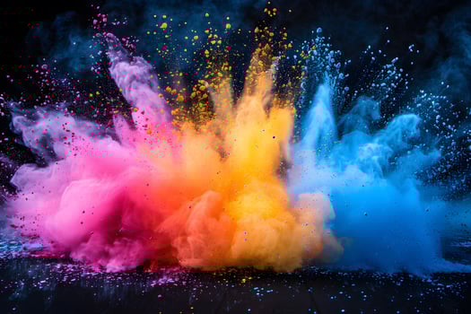 Vibrant Explosion of Colorful Powders for Creative Design photo