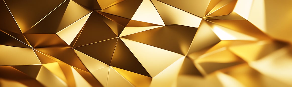 Golden triangle background with a lot of triangles photo