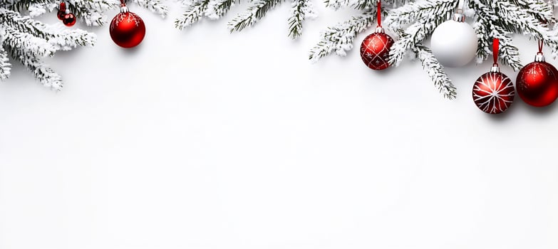 Christmas background with red and white christmas decorations photo