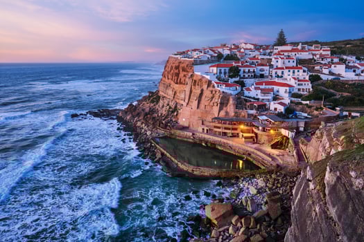 Scenic view of the seaside village of Azenhas do Mar, Portugal photo