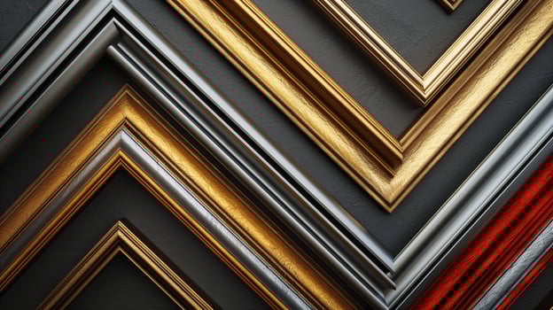 Elegant Arrangement of Various Decorative Picture Frames on Wall photo