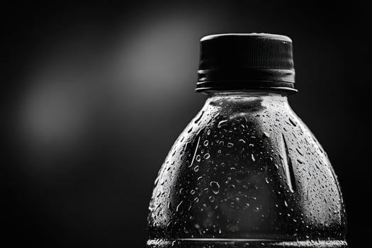 Close-up of a Cold Water Bottle with Condensation photo