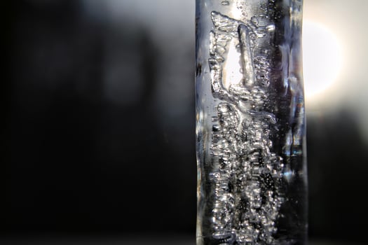 Close up of beautiful icicle in sunlight photo