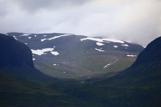 Barren valley at Vadvetjakka National Park in Sweden photo