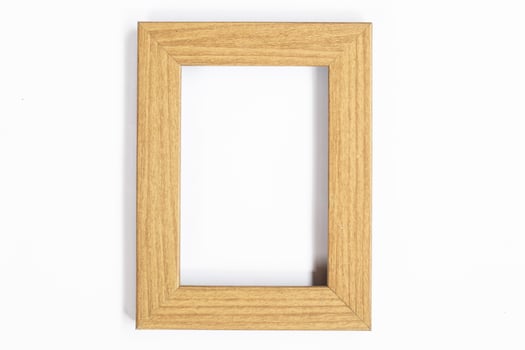 White rustic picture frame isolated on white photo