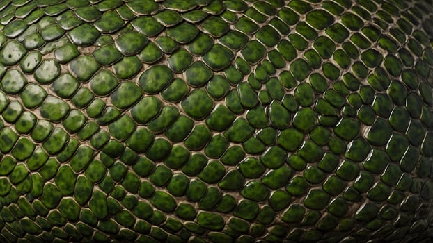 A close up of a green snake skin photo