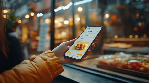 Mobile Food Ordering App Convenient Restaurant Menu Browsing photo