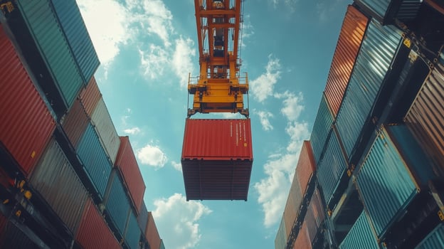 Global Shipping Container Crane Logistics Port Cargo Import Export Trade photo
