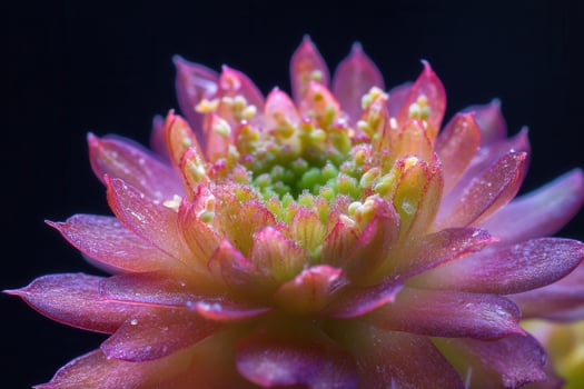 Close-up of a vibrant succulent flower. photo