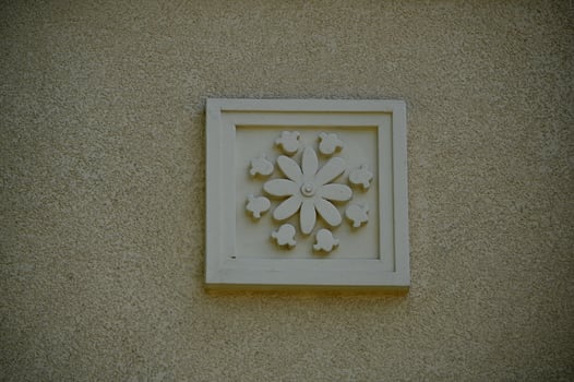 a white square on a wall photo