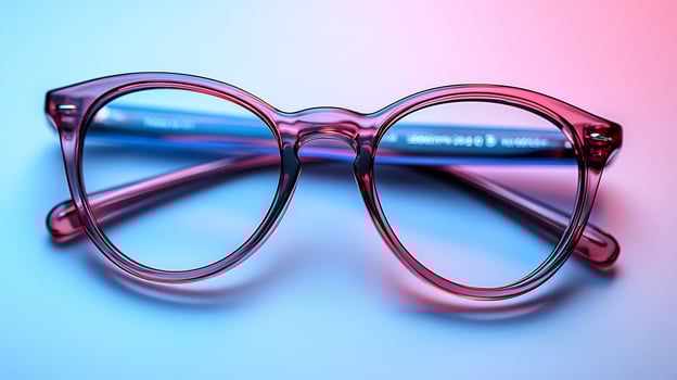Luxury eyeglasses slim neon frames combining a refined and modern aesthetic perfect for upscale office wear isolated on white background photo