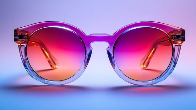 Funky sunglasses vibrant neoncolored frames perfect for a bold yet professional look in office environments isolated on white background photo