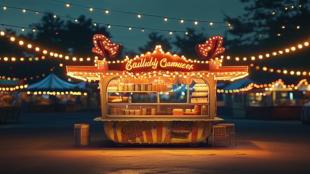 Candy cart at night market photo