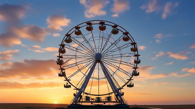 Ferris wheel at sunset photo