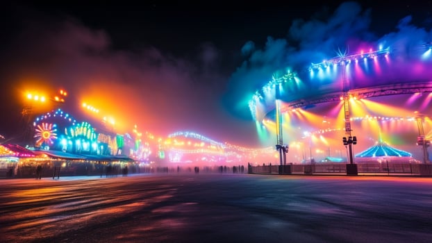 Night view of a colorful winter fair photo