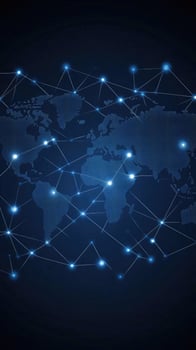 The world map is connected to the internet photo