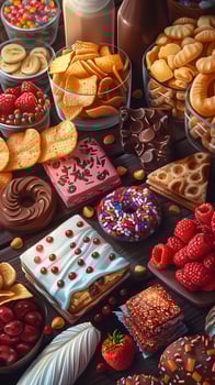 Chips, snacks, unhealthy sweets, photography photo