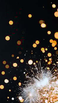 A close up of a firework with many lights photo