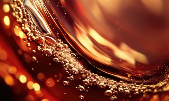 A close up of bubbles in a glass of liquid photo
