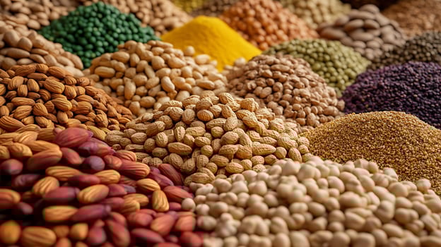 Wide View Capturing the Beauty of Nuts and Spices in Detail photo