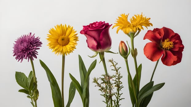 Vibrant Flower Bouquet Studio Shot on White Background photo