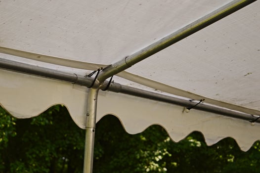 White tent roof with iron frame photo