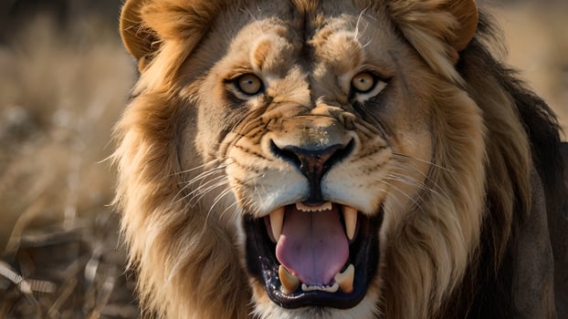 Majestic Roaring Lion King of the Jungle Wildlife photo