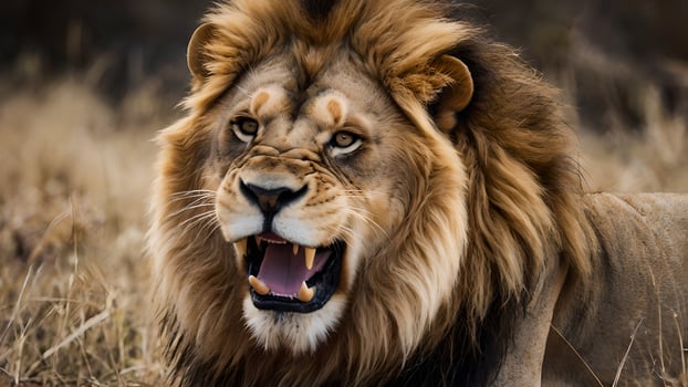 Majestic Roaring Lion King of the Jungle photo