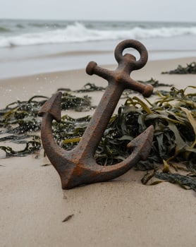 An anchor on the beach photo