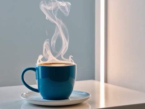 Coffee Mug Steam rising from the hot liquid photo
